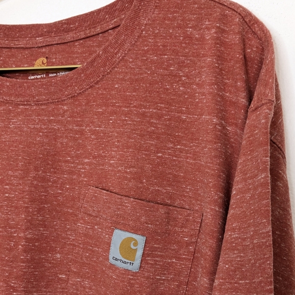 Carhartt K87 2XL Red‎ Heathered Original Fit T-shirt w/ Front Pocket - Picture 2 of 6